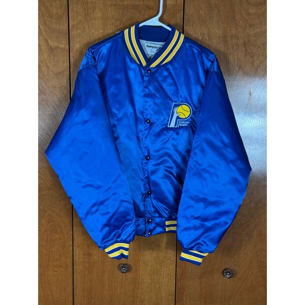 Vintage Indiana Pacers‎ NBA Basketball Swingster Satin Jacket Bomber Large L USA